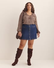 Curvy Short Dark Denim Skirt - d/C Jeans