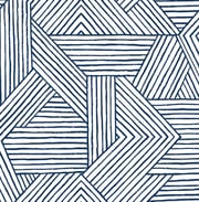 Seabrook Etched Geometric Navy Blue Wallpaper