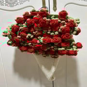 Hand-Knitted Rose Blanket DIY Kit & Ready-Made Gift for Mother's Day Valentine's Day