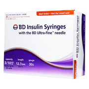 BD Insulin Syringes Ultra Fine Needle - 30G 3/10cc 1/2" - BX 90