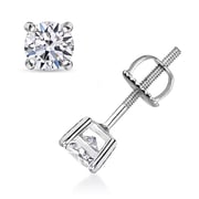 Luxuriant Lab Grown Diamond E-F VS 0.50 ctw Solitaire Stud Earrings in 10K White Gold