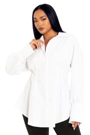 Gothic Romance Cinched Waist Button Up Shirt