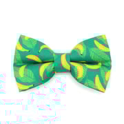 Pet Bow Tie - "Going Bananas - Green" - Banana Cat Bow Tie / Spring + Summer / For Cats + Small Dogs (One Size)