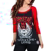 Live Life Loud Raglan Tee - Red/Black