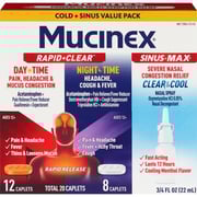 Mucinex Rapid+Clear Kit Caplets & Sinus Max Nasal Spray, 20 CT + 0.75 Fl OZ