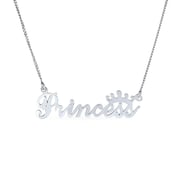 Crown & Princess Word Necklace Pendant Daughter .925 Sterling Silver