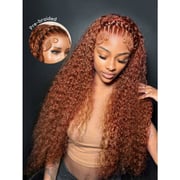 Burnt Orange Stylist Wig Deep Wave 13x4 Lace Frontal Pre-plucked