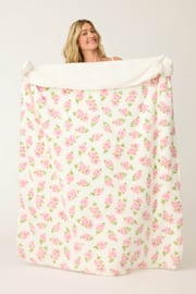 Let's Get Cozy Plush Floral Print Blanket