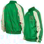 Men's New York Yankees New Era Kelly Green Ripstop Raglan Quarter-Zip Hoodie Windbreaker Jacket