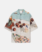 Caspian - Printed Silk Twill Shirt - Gingerbread Heart
