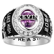 Men's Traditional CZ Oval Stone Personalized Top Class Ring