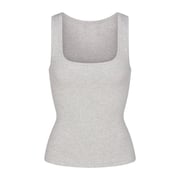 COTTON RIB LONG TANK | LIGHT HEATHER GREY