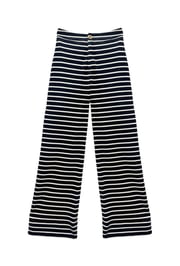 Le Culottes Full Length - Black & White Stripe Knit
