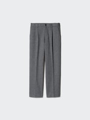 Pleated Wide Trousers (Herringbone)