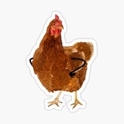sassy rhode island red chicken with arms Sticker