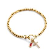 MARKETPLACE - Cross Charm Birthstone Bracelet