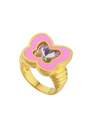 Three Sizes Butterfly Gold Plated Ring