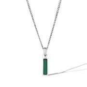 Birthstone Tag Necklace - Silver