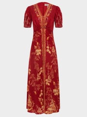 Lea Long Dress in Scarlet Pagoda
