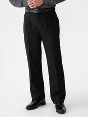 Men's Pleat Front Dress Trouser Black