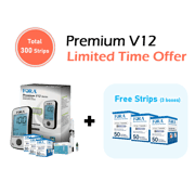 FORA Premium V12 Voice Blood Glucose Testing Kit – 300 Test Strips (Expiring 5/16/2025), 100 Lancets, 1 Monitor, 1 Lancing, 1 Control Solution – Limited Time Offer!