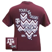 New Texas A&M Aggies State Chevron EST. 1876 Girlie Bright T Shirt