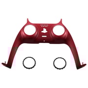 eXtremeRate Replacement Decorative Trim Shell with Accent Rings Compatible with PS5 Controller BDM-010/020/030/040/050 - Volcanic Red
