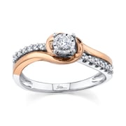 Shy Creation 0.22 ct. Round Diamond Engagement Ring in 14K Rose Gold