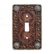 Western Tooled Leather Single Switch Plate