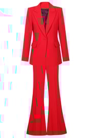 Fuchsia One Button Peak Lapel Women Suits