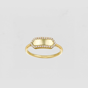 The Pave' Slim Signet Ring