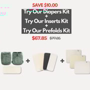 Diaper Trial Kit PLUS Insert Kit & Prefold Kit