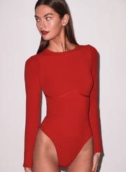 Hourglass Rib Long Sleeve Bodysuit