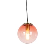 Lampada a sospensione in vetro rosa
