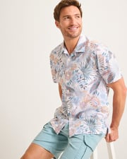 Tommy Bahama Men's IslandZone Bahama Coast Tropic Tango Camp Shirt - Bright White