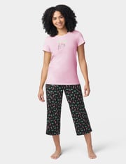 Cotton Knit Tee & Capri Set
