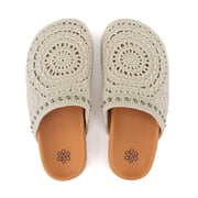 Bolinas Clog - Hand Crochet - Natural Medallion