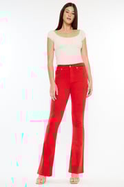 Ami Red High Rise Bootcut Jeans