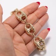 Nugget Puffed Mariner Chain Bracelet Gold Plated Bracelet
