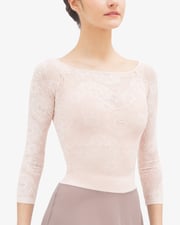 Long sleeves top in rosette lace