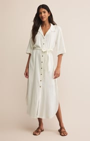 Brise Linen Midi Shirt Dress