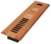Floor Register: 13 1/2 in H, 3 7/8 in W, Lacquered, Wood Grille