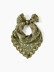 PAISLEY LACE TRIM TRIANGLE HEADSCARF