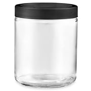 Clear Straight-Sided Glass Jars - 8 oz, Black Plastic Cap