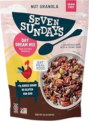 7 Sundays Nut Granola Cereal, Day Dream Dark Chocolate Raspberry, 20 Oz Bag, Grain & Gluten Free, 4g Protein, 5g Net Carbs, Keto Friendly