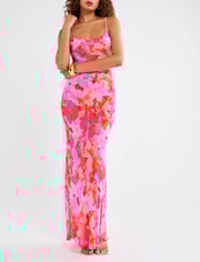 Vintage Slip Maxi Dress | Watercolor Pansy
