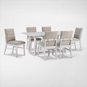 Boca Solid Wood Dining Table and 6 Upholstered Dining Chairs