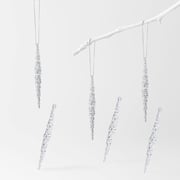 Glass Swirl Icicle Decoration Set Of 6