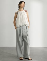 Braided Halter Puff Top in White