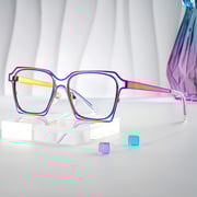 Foday Iridescent Frame Prescription Glasses with Geometric Shape